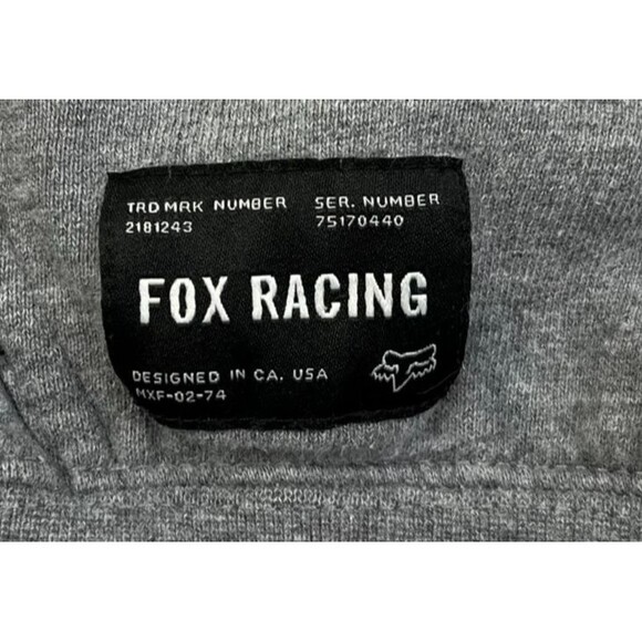 Fox Racing Hoodie Sweatshirt Pullover Motocross Men's Medium Gray Spell Out Y2K - Picture 5 of 10